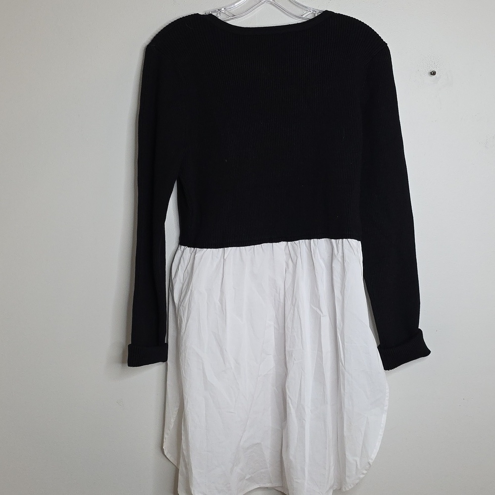 English Factory Black and White Long Sleeve Tunic Shirt Dress Sz MEDIUM - Picture 7 of 7